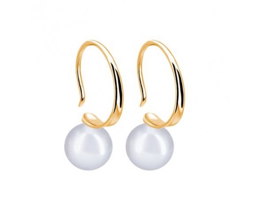 White Freshwater Pearl Earrings set in 14KY Gold Findings