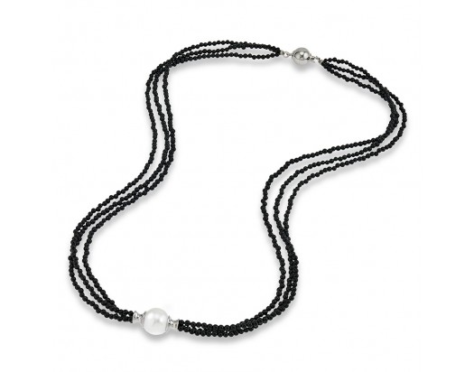 Onyx and Freshwater Pearl Necklace