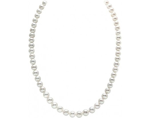 White Freshwater Pearl Necklace with 14K Clasp