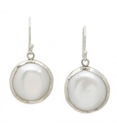 Handmade Freshwater Coin Pearl Earrings
