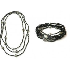 Onyx and Black Tahitian Pearl Necklace